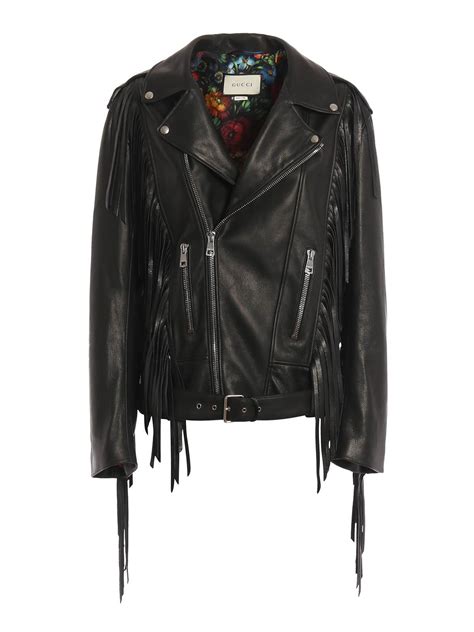 gucci womens biker jackets|Gucci wrap leather jacket.